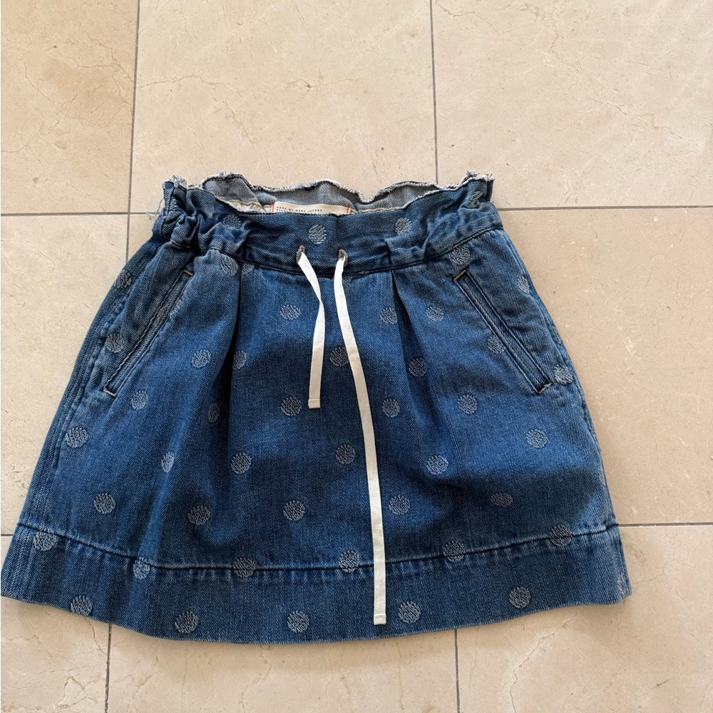 Marc By Marc Jacobs Blue Denim Skirt with Dots
